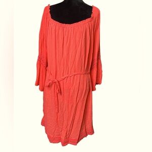 Sped Control New York Lace Trimmed Edge Coral Colored Dress
